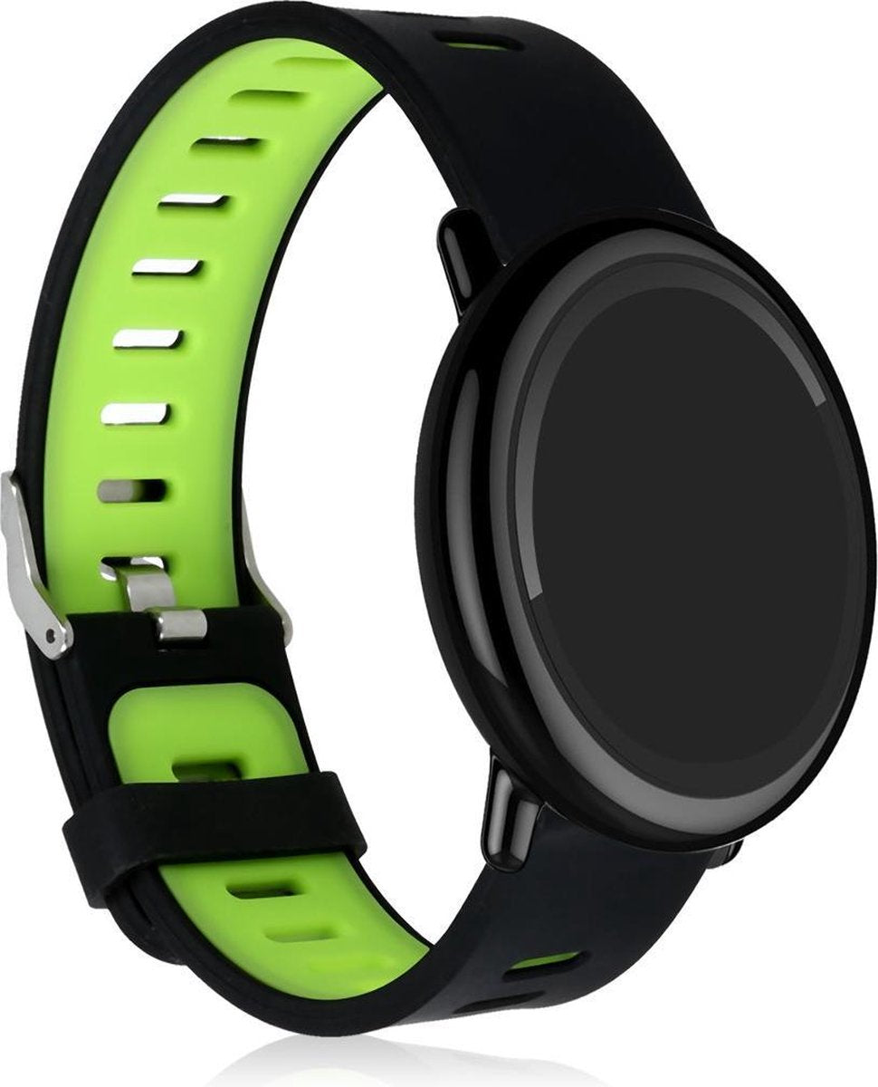 kwmobile horlogeband voor Huami Amazfit - siliconen armband voor fitnesstracker - zwart / groen