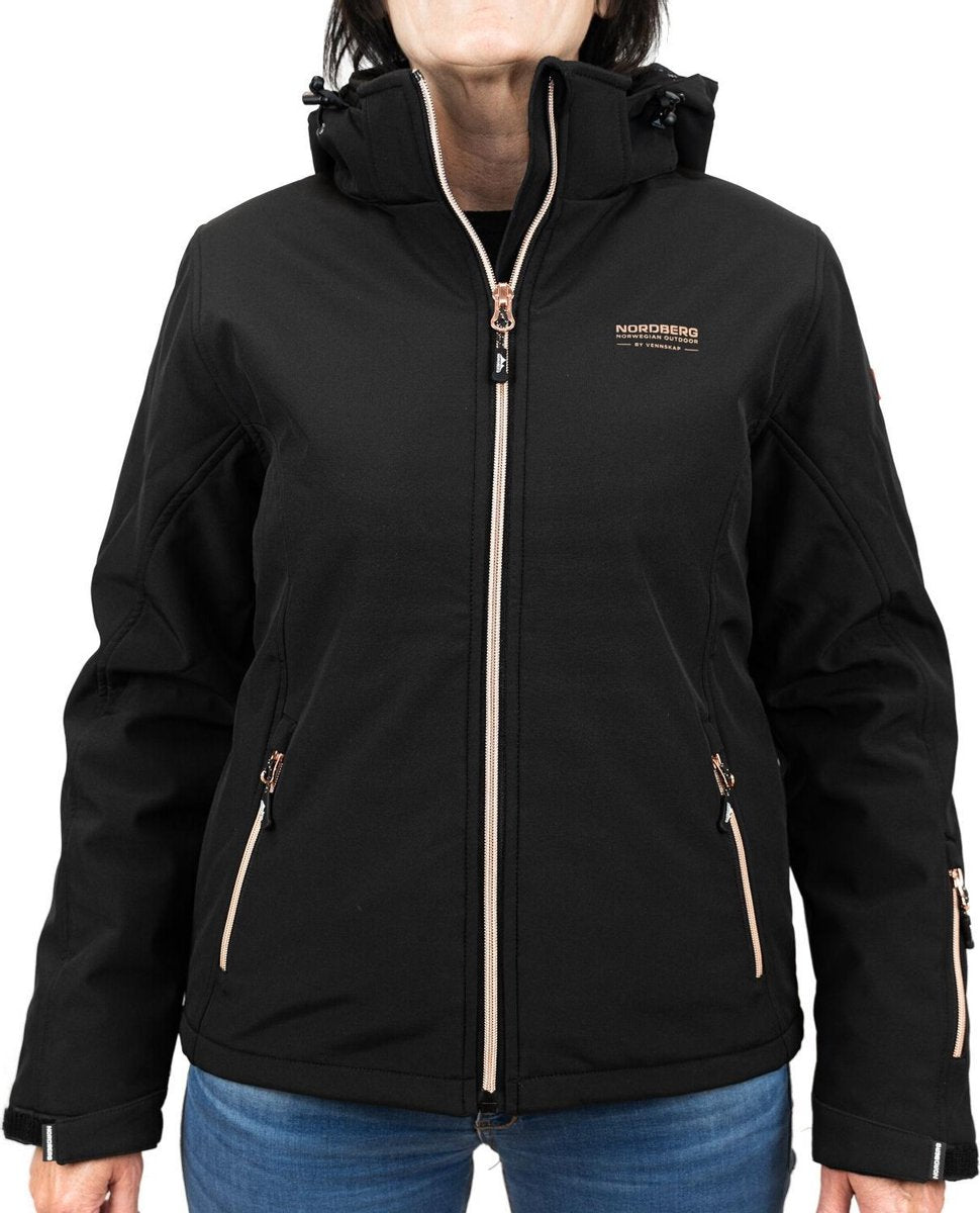 Nordberg dames winterjas Inga zwart softshell - maat M
