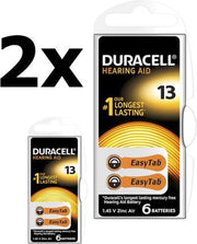 12 Stuks ( 2 Blister a 6st) Duracell Hearing Aid DA13 1.45V Gehoorapparaat batterijen