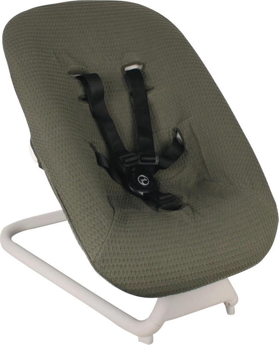 Ukje Hoes voor Cybex Lemo Bouncer hoes - Perfecte pasvorm - Groen wafel