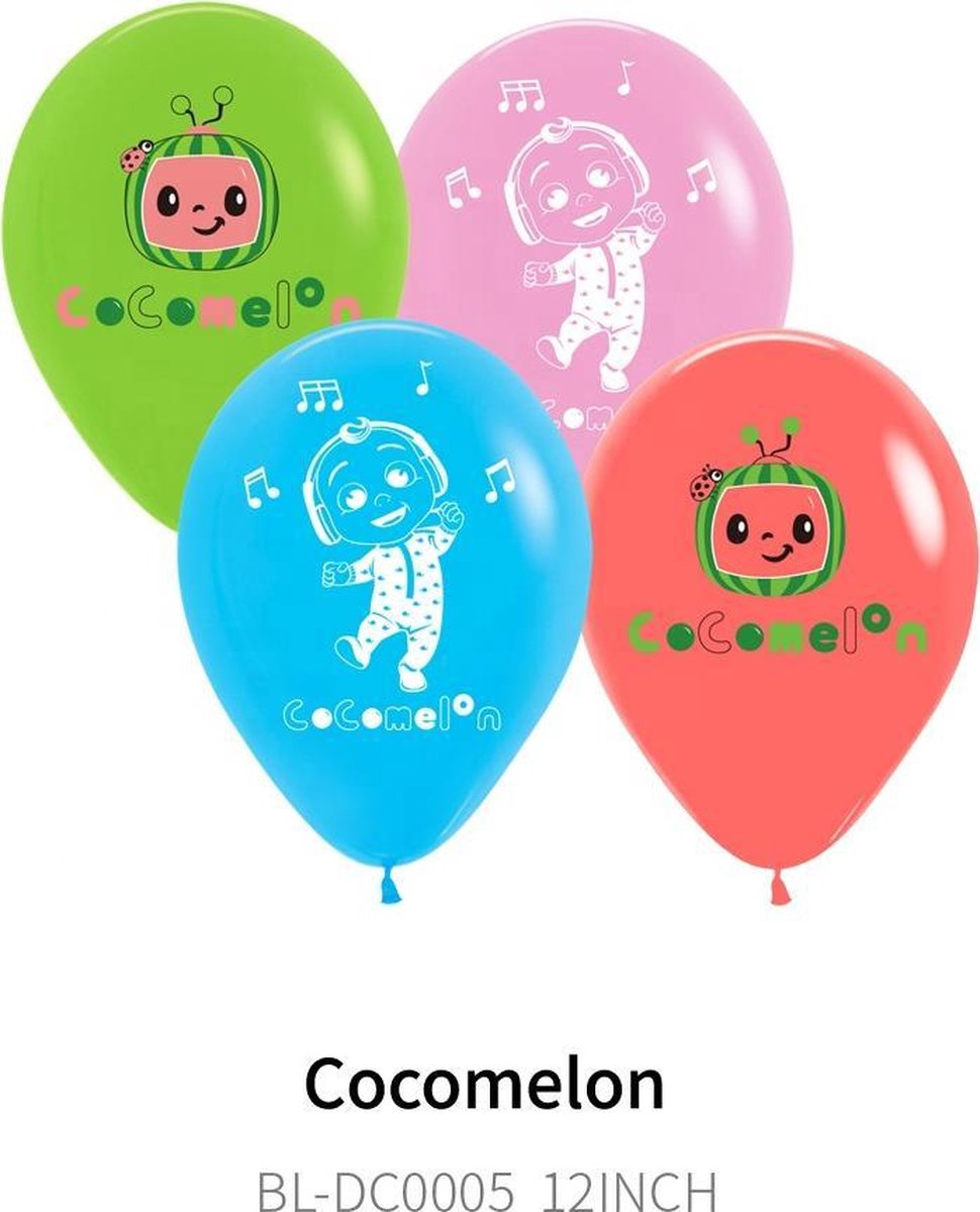 COCO-MELON-LATEX-BALLONNEN-12STUKS-1 SET-NU TIJDELIJK 1+1 GRATIS - SET VAN 24STUKS