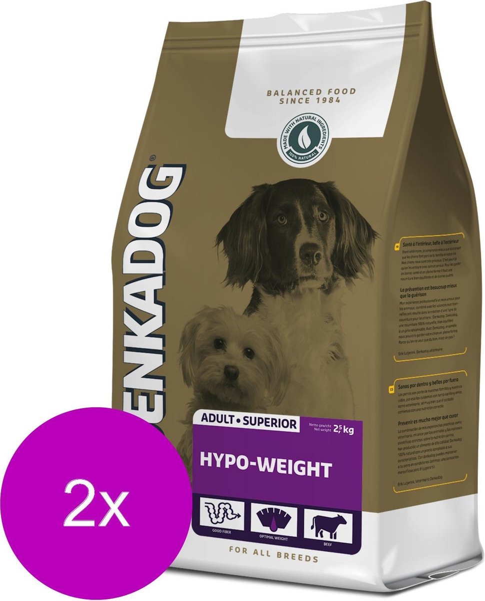 Denkadog Superior Hypo-Weight Rund&Kip - Hondenvoer - 2 x 2.5 kg