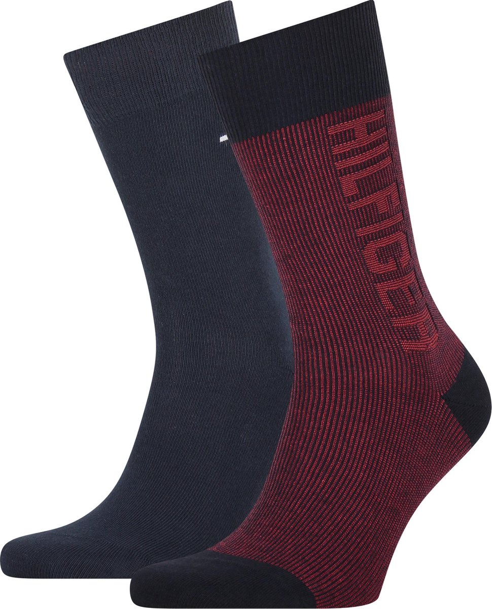 Tommy Hilfiger 2P Seasonal Rib Logo Heren Sokken - Maat 43/46