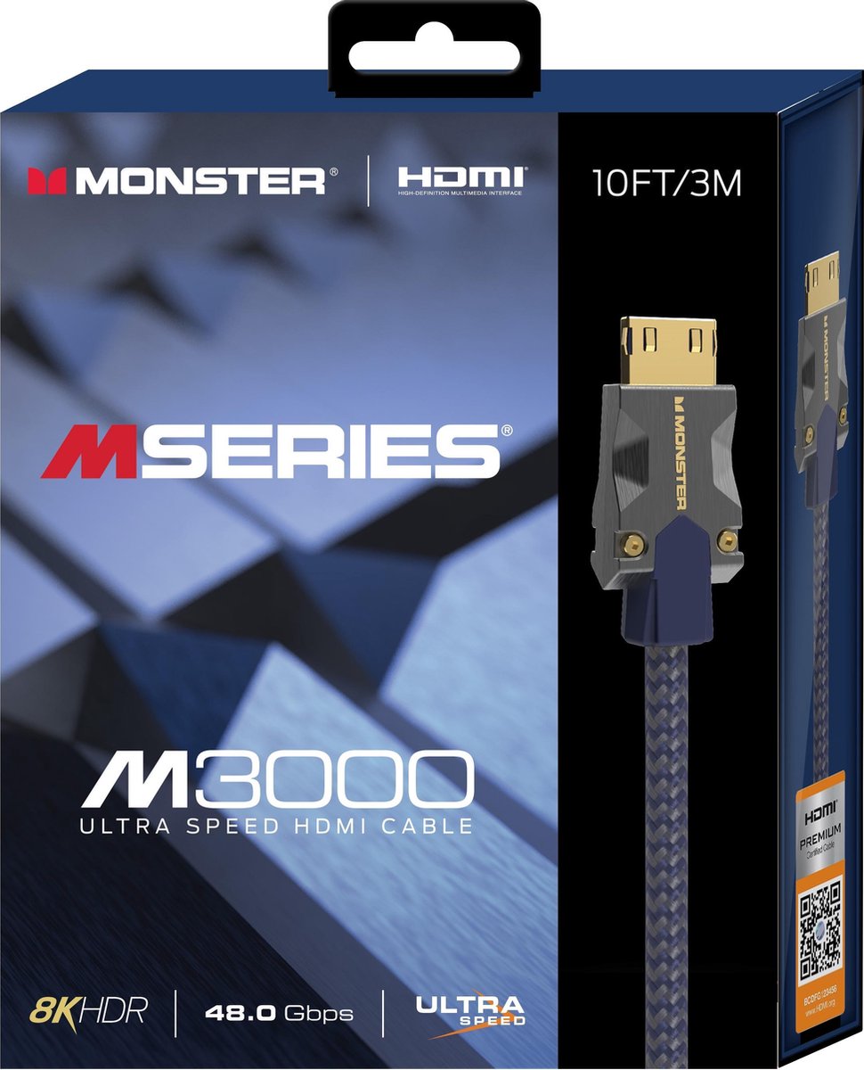 Monster M series M3 UHD Ultra High Speed HDMI Kabel Tested to 48Gbps - 3m