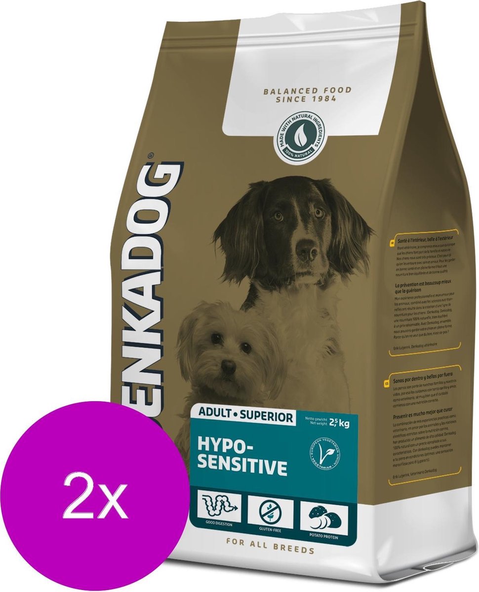 Denkadog Superior Hypo-Sensitive Groente - Hondenvoer - 2 x 2.5 kg