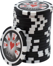 Royal Flush ABS Chips 100 zwart (25 stuks)