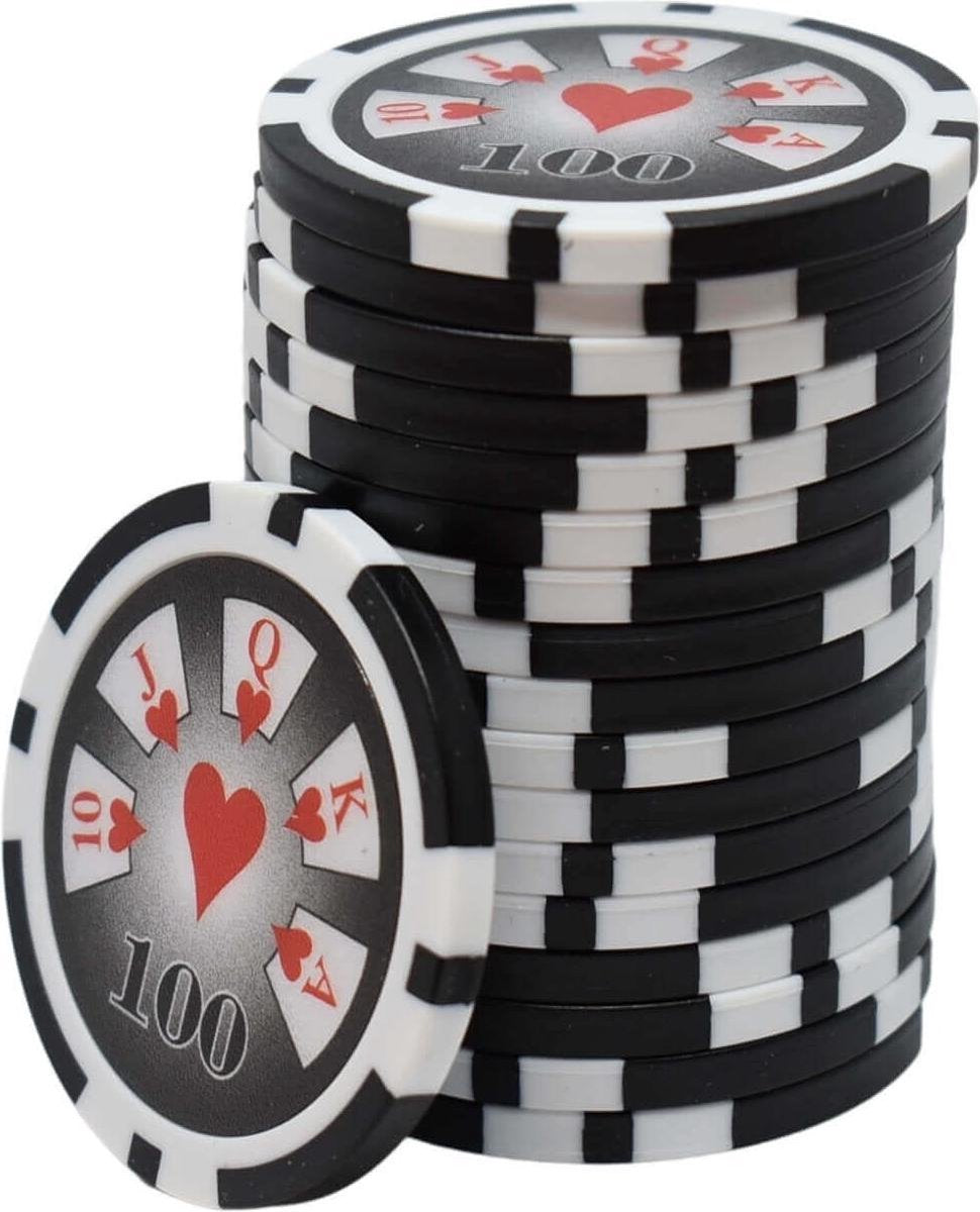 Royal Flush ABS Chips 100 zwart (25 stuks)