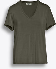 Beaumont Viscose Jersey T-shirt V-neck - T-shirt - Dames - Groen - S