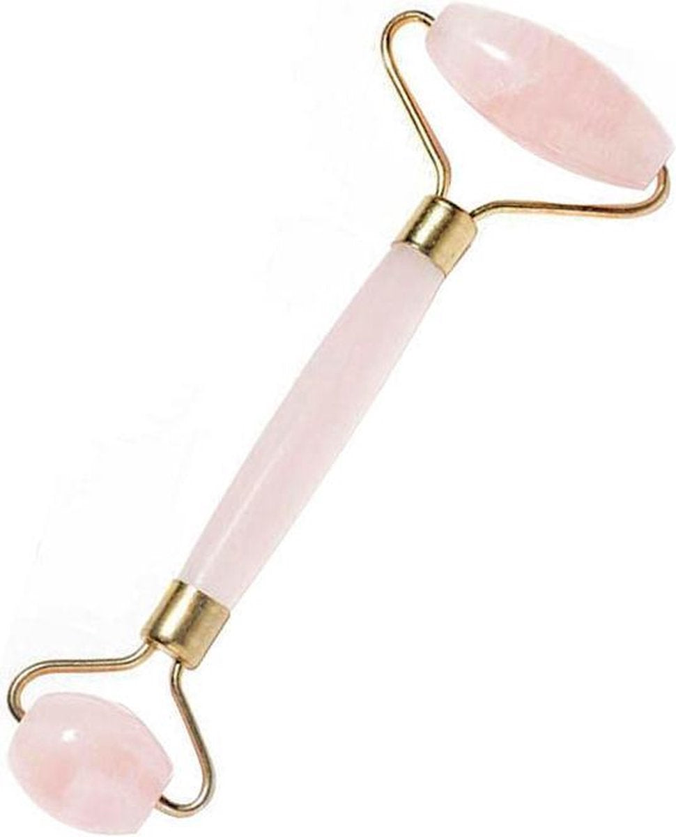 Dermarolling Rose Quartz Jade Roller Gezichtsmassage Roller - roze