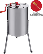 Honing Centrifuge - Handmatig - RVS - Capiciteit: 4 Honingramen - Inclusief bijenborstel - honing extractor