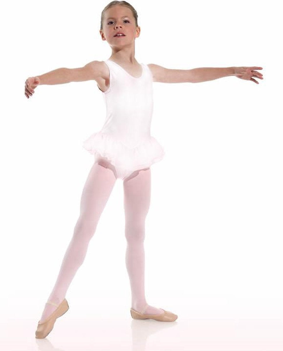 Danceries Balletpakje Clarasson Mouwloos dubbele rok Wit Elasthan - Maat 110-116