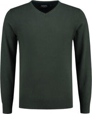 GENTS | Trui Heren V-neck melange groen 0116 Maat S 37/38