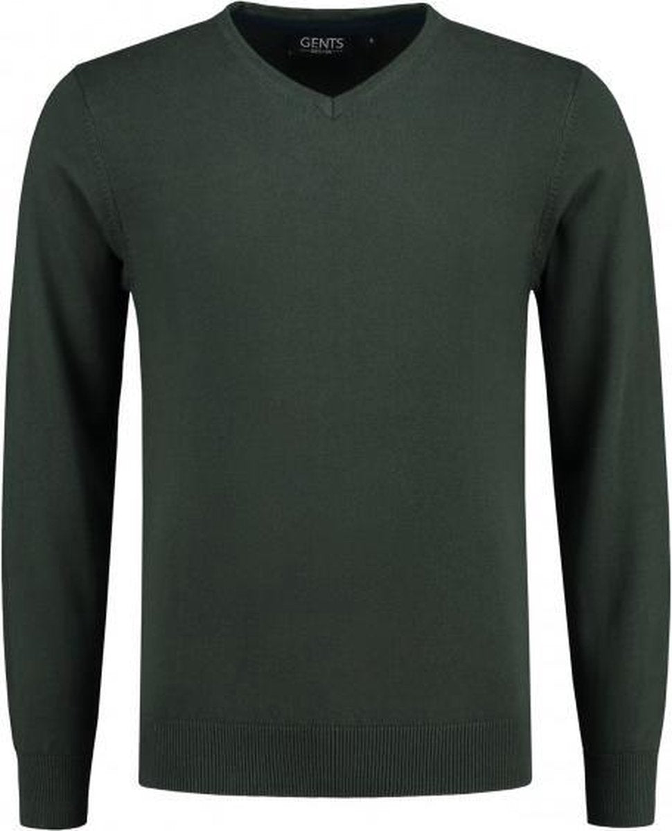 GENTS | Trui Heren V-neck melange groen 0116 Maat S 37/38