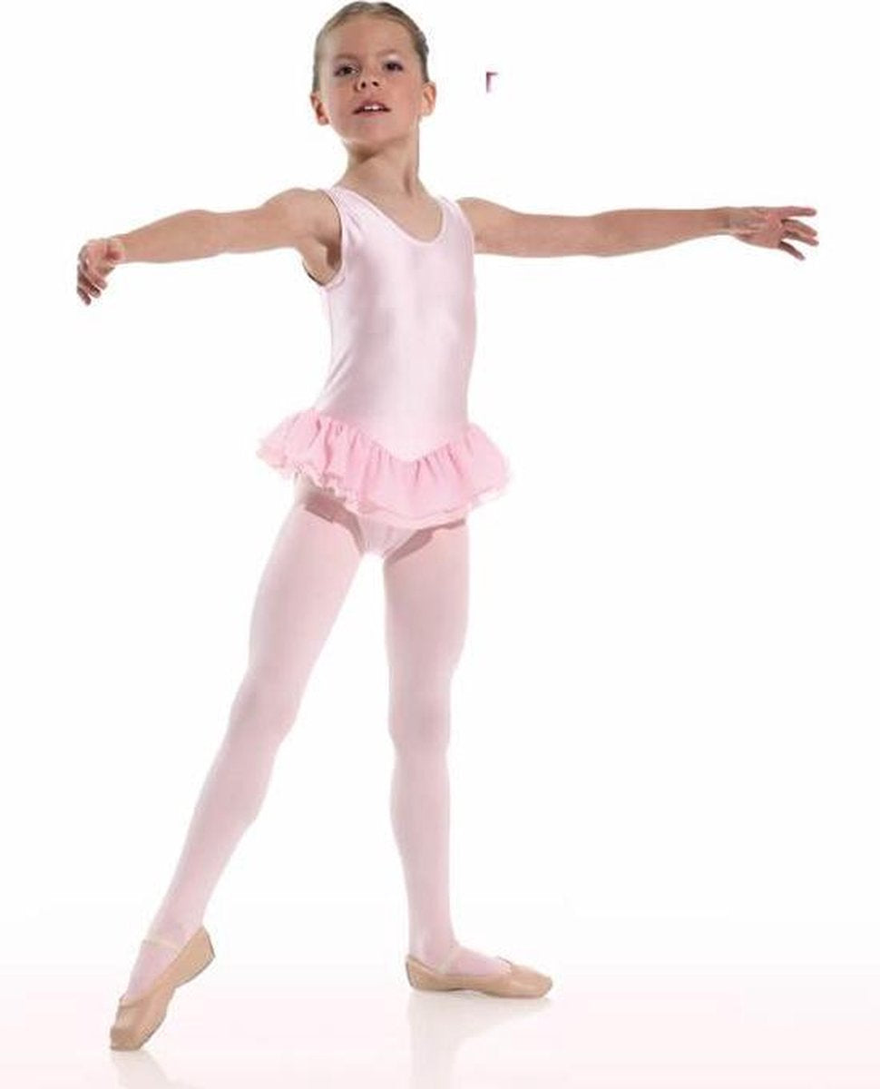 Danceries Balletpakje Clarasson Mouwloos dubbele rok Roze Elasthan - Maat 122-128