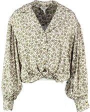Object korte oversized viscose blouse 3/4 mouw - valt ruim - Maat 36