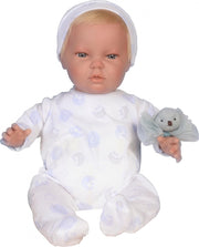 Falca Babypop Dani Meisjes 45 Cm Vinyl/textiel Wit/blauw