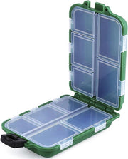WiseGoods Visserkoffer Aas Doos - Vishaak Opbergbox - Tacklebox - Dubbele Hakendoos - 10 Compartimenten - 9.5 x 6 x 2.5 cm - Groen