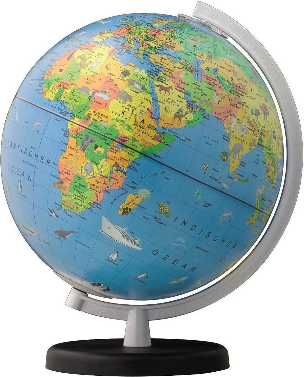 Columbus Wereldbol Terra Junior 26 Cm Zwart/zilver