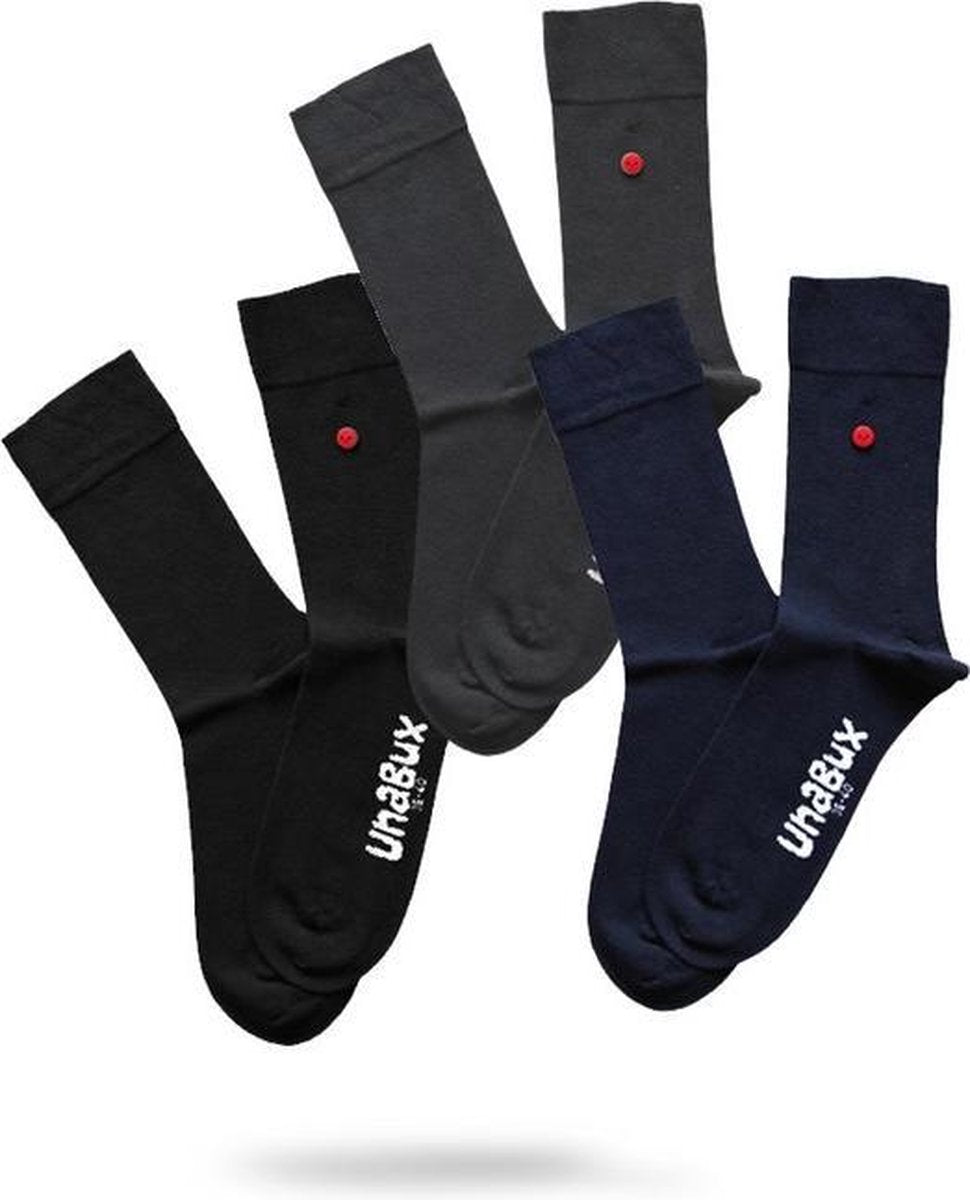 Unabux - Effen sokken - 3-pack - Maat 36-40