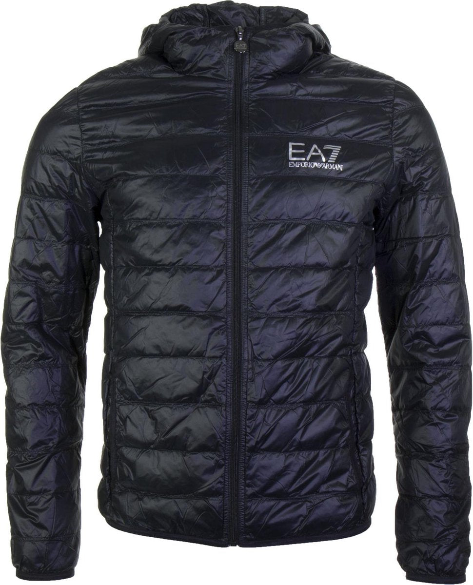 EA7 Train Core ID Down Light Hoodie Donsjas Heren Jas - Mannen - zwart