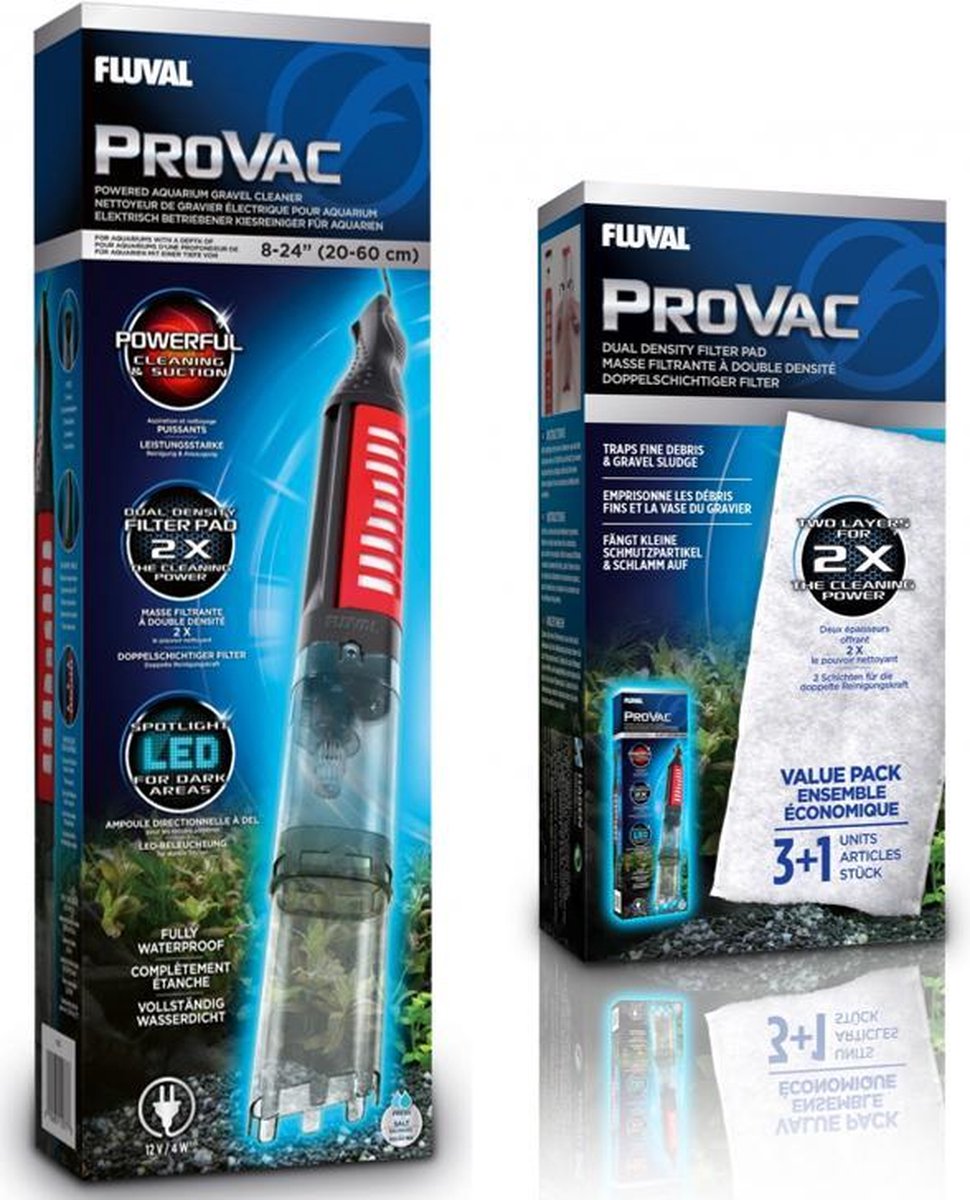 Fluval Provac + 4 filterpatronen (Sinterklaas aquariumstofzuigerset)