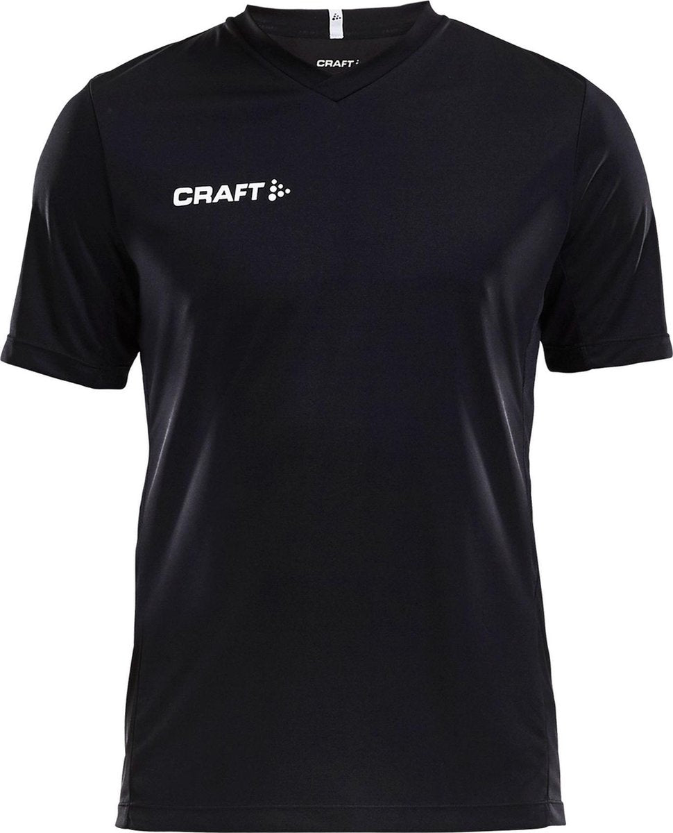 Craft Squad Jersey Solid SS Shirt Heren Sportshirt - Maat S  - Mannen - zwart/wit