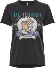 Onllucy Life Reg S/s Animal Box Top 15235742 Black/brave