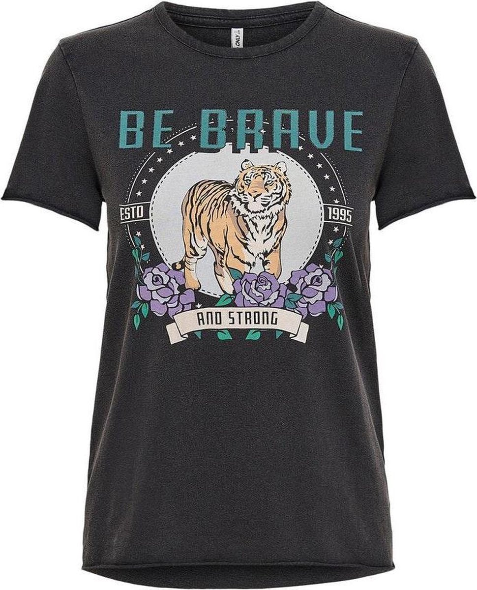 Onllucy Life Reg S/s Animal Box Top 15235742 Black/brave