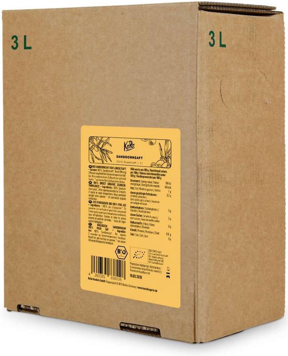 KoRo | Biologisch duindoornsap bag-in-box | 3 L