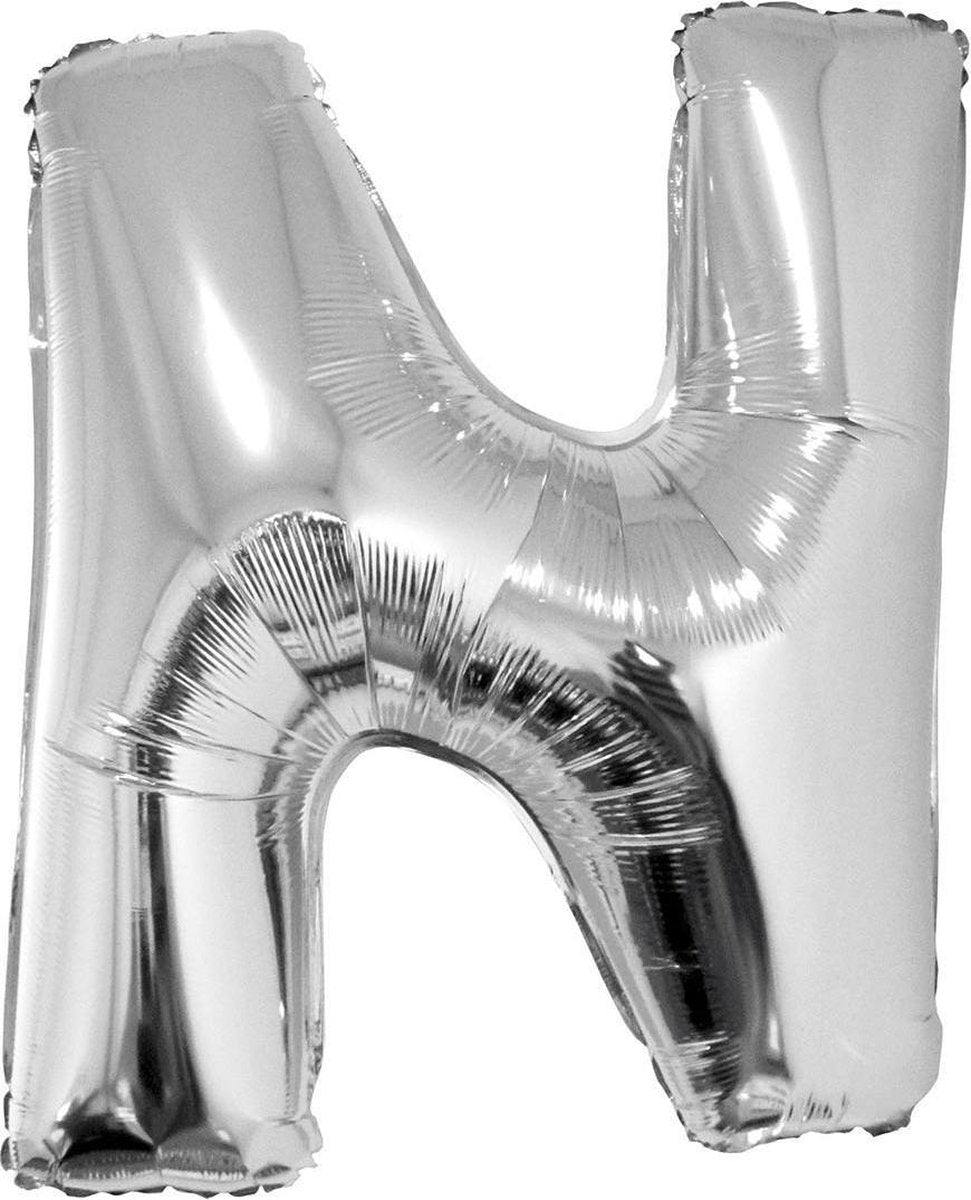 Grote folie ballon letter N Zilver