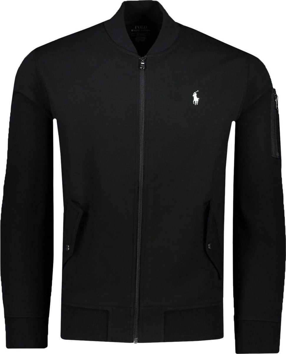 Polo Ralph Lauren  Sweater Zwart Getailleerd - Maat L - Heren - Herfst/Winter Collectie - Polyester;Katoen