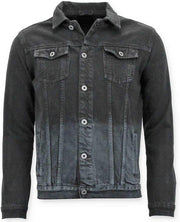 Enos Spijkerjack Heren - Blanco Denim - Zwart - Maat: XL