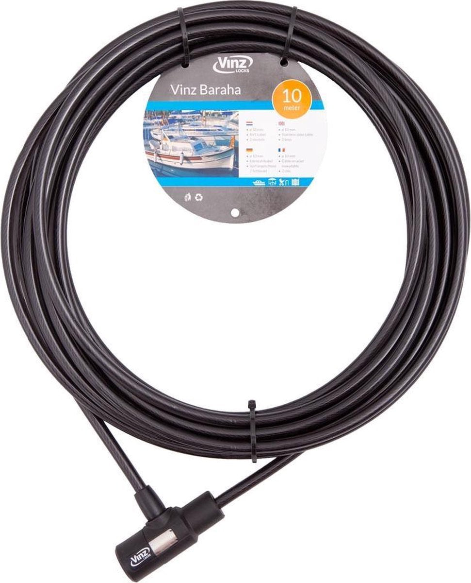 Vinz Baraha Kabelslot / Bootslot / Slot voor Tuinmeubelen Terras - 10mm x 10 Meter (1000cm)