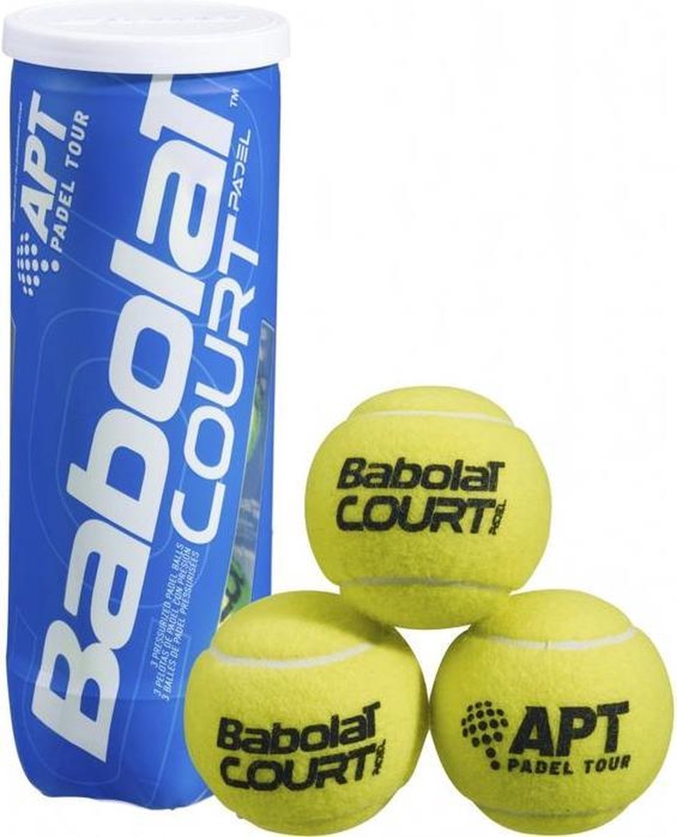 Babolat Court padelballen padel Tour 2 blikken 6 ballen + gratis grip