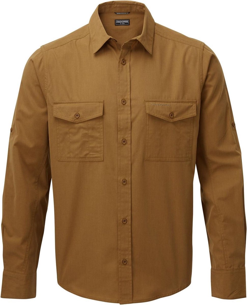 Craghoppers - UV Overhemd voor heren - Longsleeve - Kiwi - Bruin - maat L