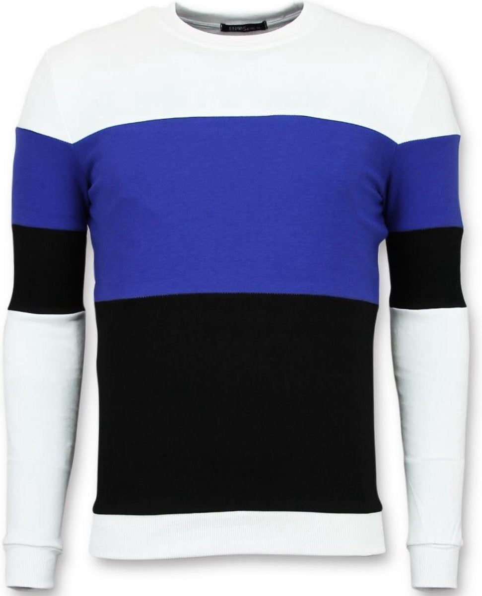 Enos Sweater Heren - Online Streep Truien Kopen - Navy - Maten: M