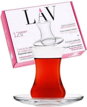 LAV Demet Theeglazen met Bord - 135mL - Set van 12