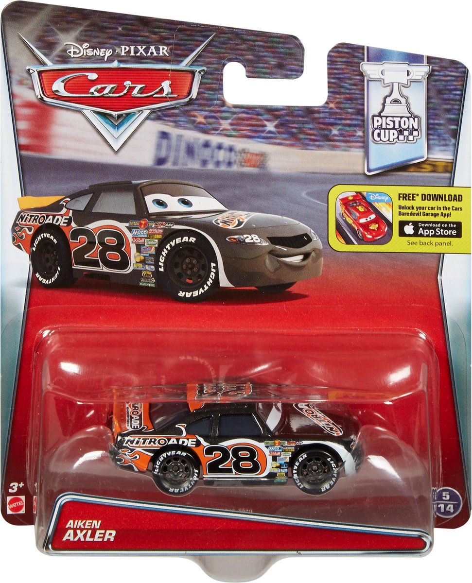 Disney Cars auto Aiken Axler - voertuig 7 cm schaal 1:55