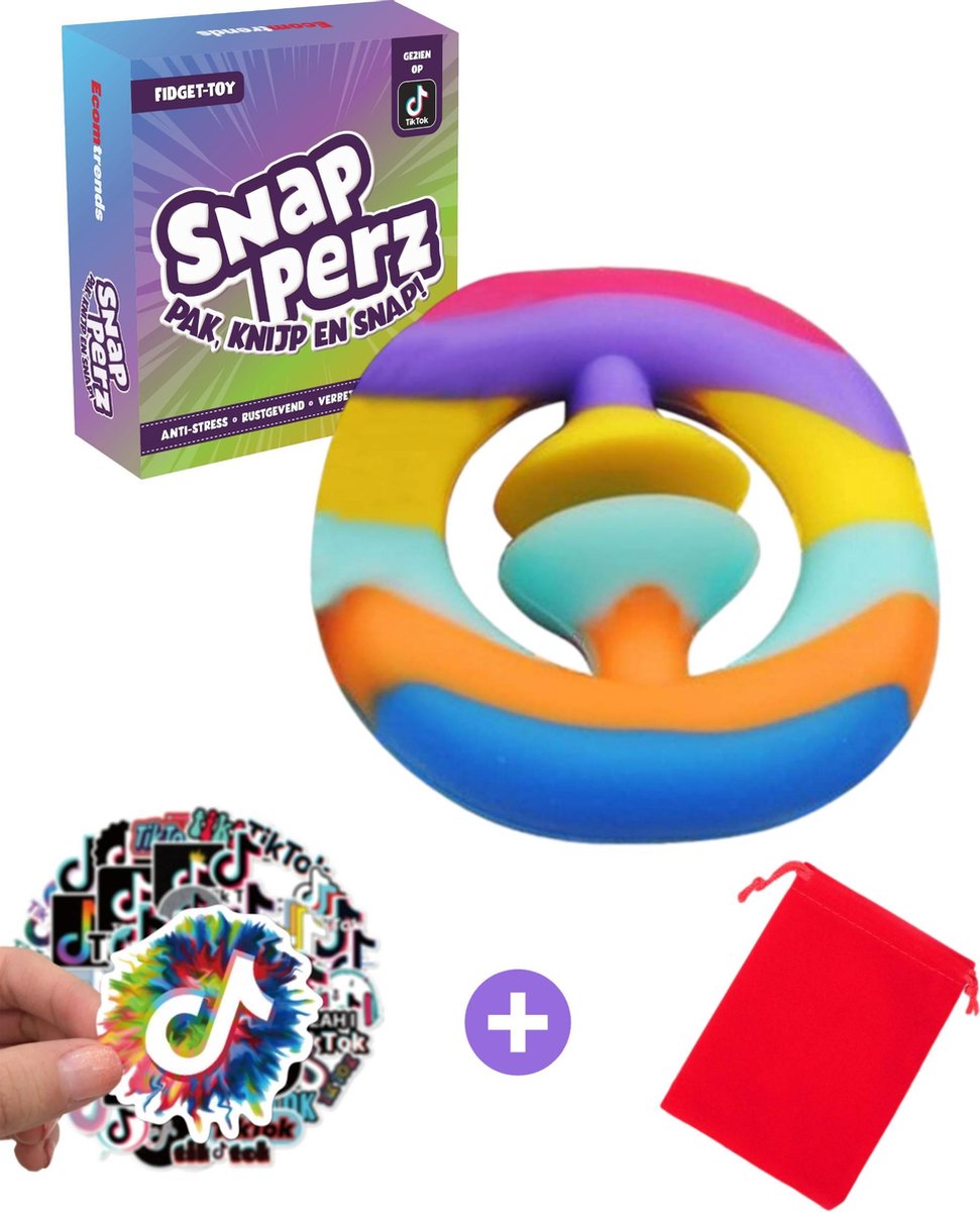 Fidget Toy Snapperz Regenboog met TikTok sticker Snapper Fidget Toys - Snapperz Rainbow – Popper - Snappers Ecomtrends®