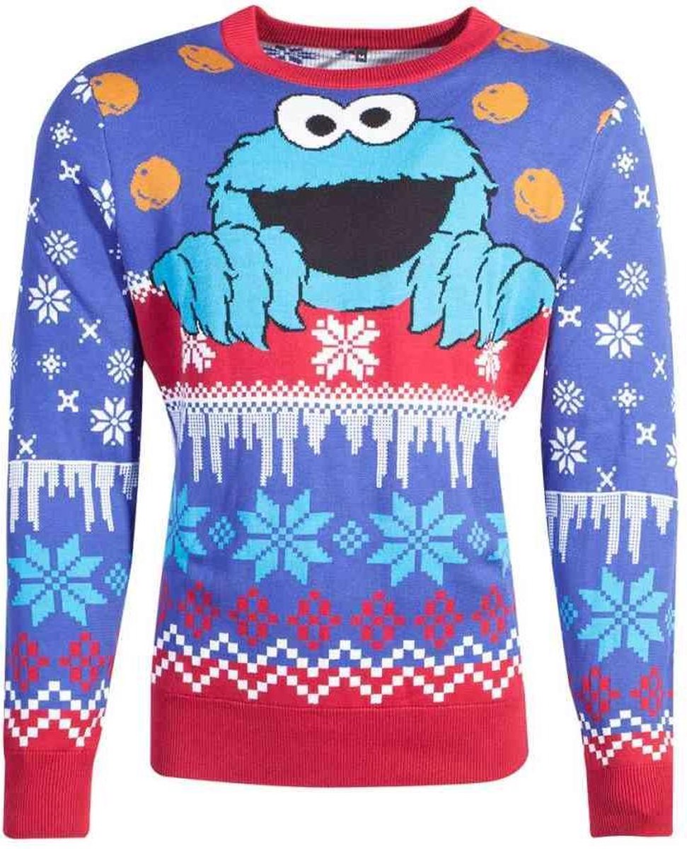 Sesamstraat Kersttrui -L- Cookie Monster Christmas Multicolours