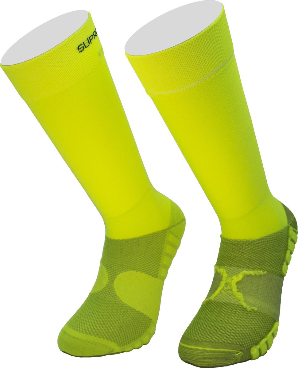 SUPRGOODS Sportsokken met Puur Zilver Midden kuit (fluo geel) 1-paar