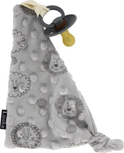 Louka speendoekje driehoek minky leeuw grijs - meisje - jongen - minky - speenknuffel - excl. bibs speen