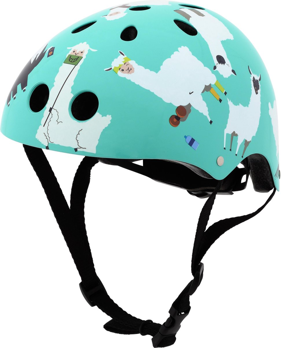 Mini Hornit Lids Fietshelm voor Kinderen - met LED achterlicht - Lazy Llama (M)
