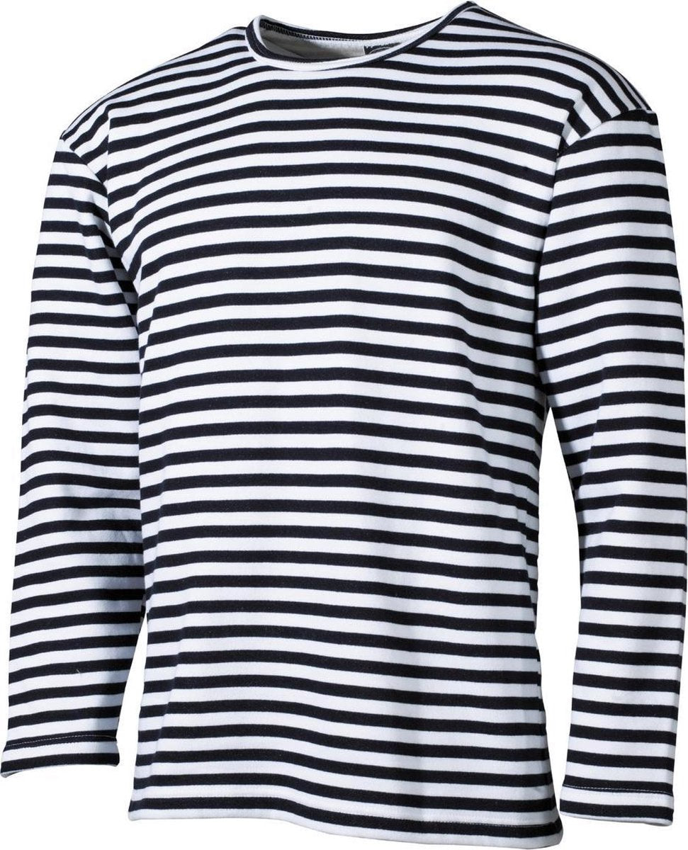 MFH Russich marine shirt - wit met blauw - lange mouw - wintermodel - MAAT XXXL - OVER-SIZED