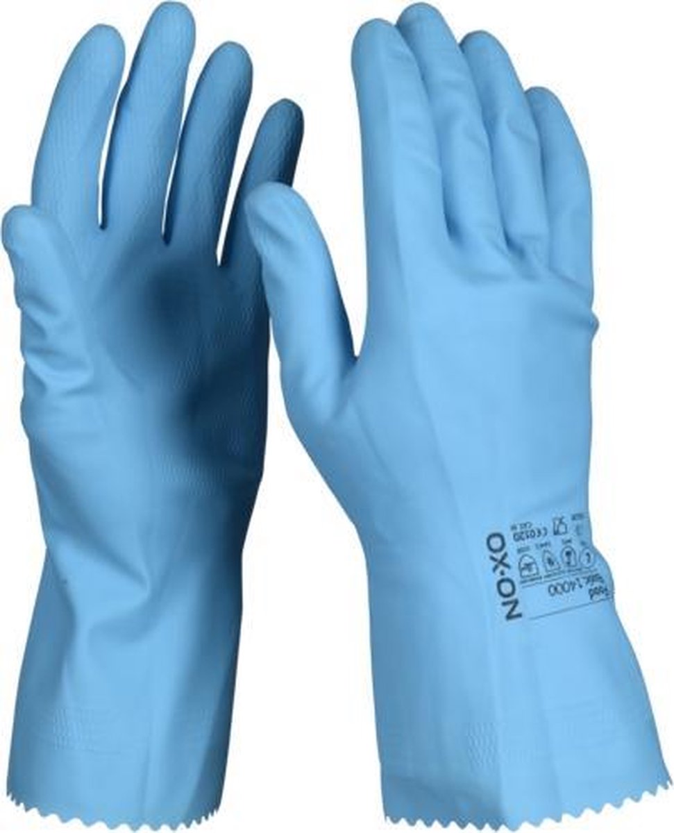 Set à 12 paar - OX-ON Food Basic 14000 Chemical Glove / Huishoudhandschoen Latex - maat XL /10