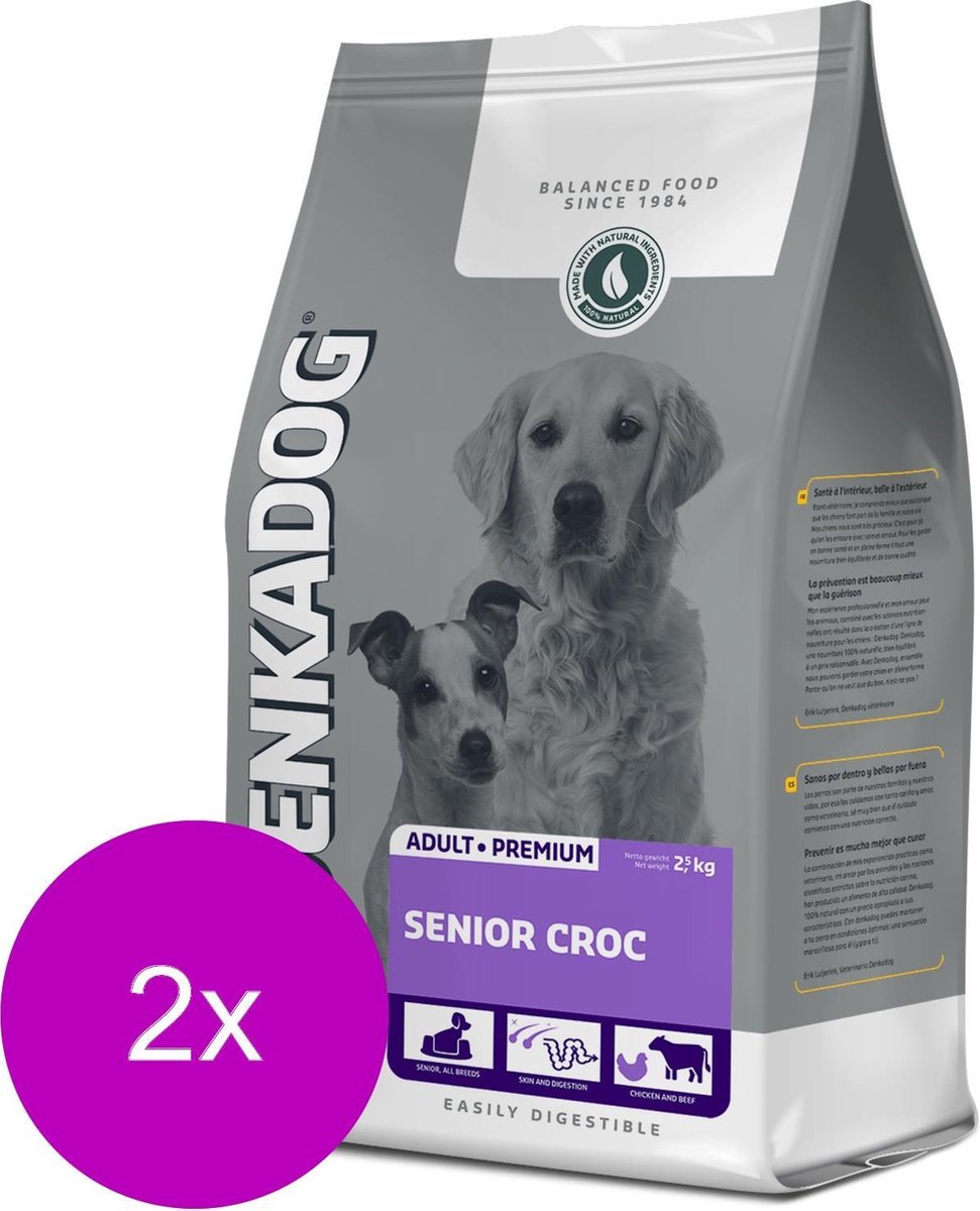 Denkadog Senior Croc Rund&Vis&Kip - Hondenvoer - 2 x 2.5 kg