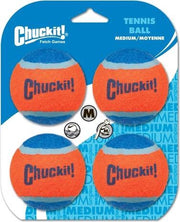 Chuckit tennisbal - medium 6 cm 4 st - 1 stuks