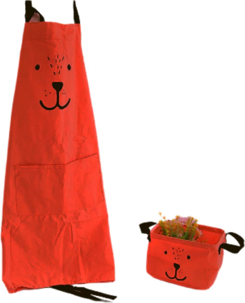 kinder kookschort - kookschortje - keukenschort kinderen - oranje kinderschort - kookschort kinderen - Blijderij