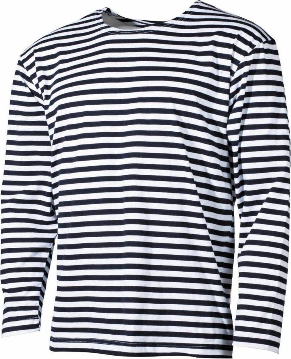 MFH - Russisch marine shirt  -  Wit met blauw  -  Lange mouwen  -  Zomermodel - MAAT XL - OVER-SIZED