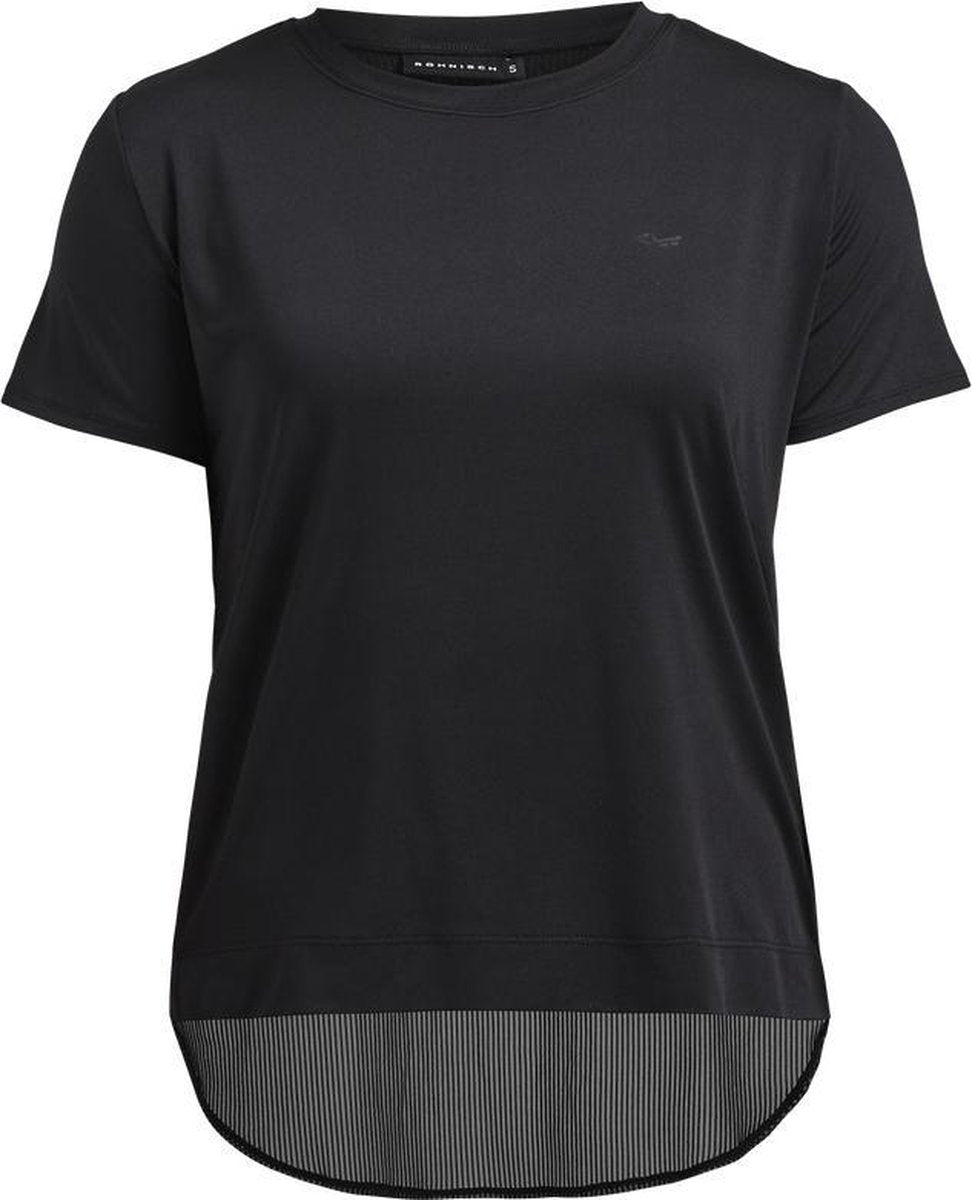 Rohnisch Mesh Back Tee Dames Sportshirt - Zwart - Maat XS
